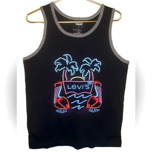Levi’s graphic muscle shirt, T-shirt, palm trees, neon Summer tank top Peligan